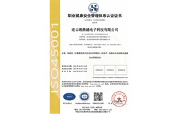 騰越ISO45001職業(yè)健康安全管理體系認(rèn)證證書